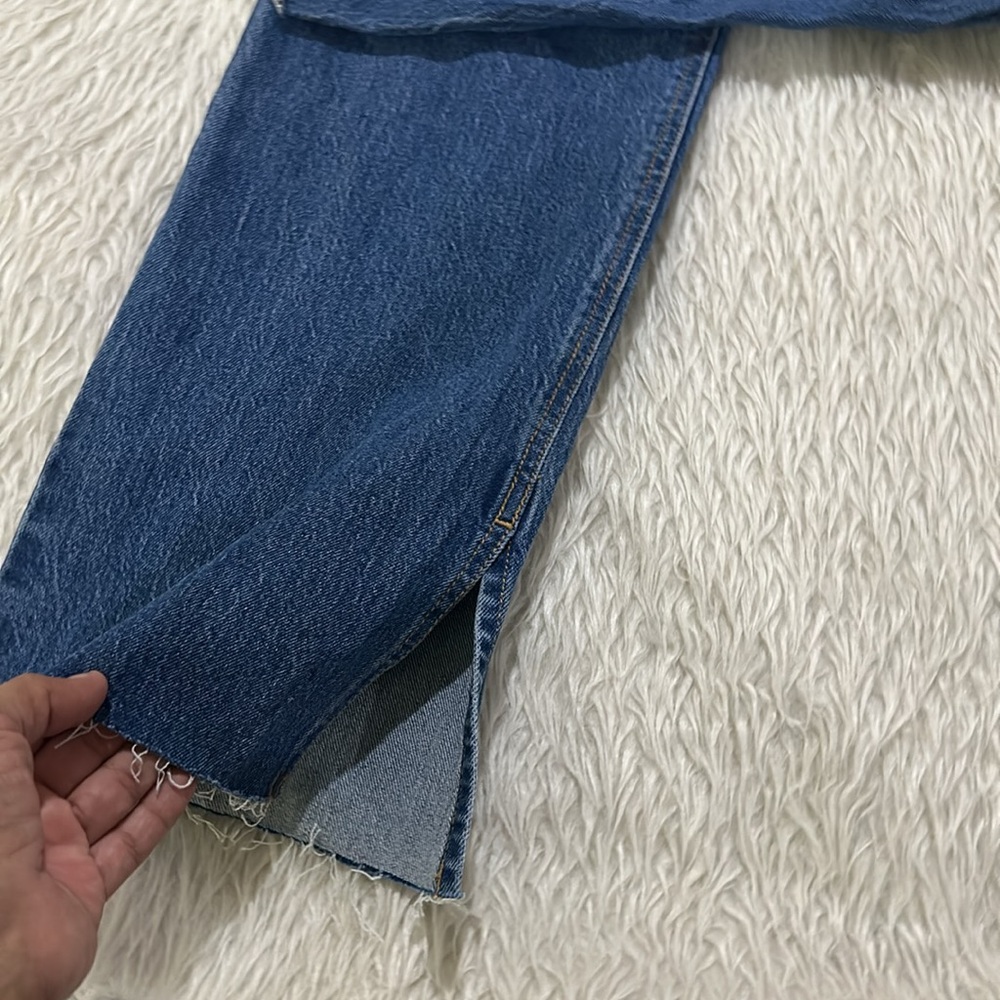 Old navy extra high rise kicker boot cut distressed blue denim jeans size 18T - Picture 3 of 9